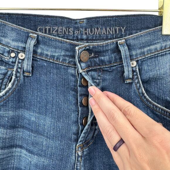Citizens of Humanity Casual Straight Leg Distressed Button Fly Jeans - Picture 5 of 9